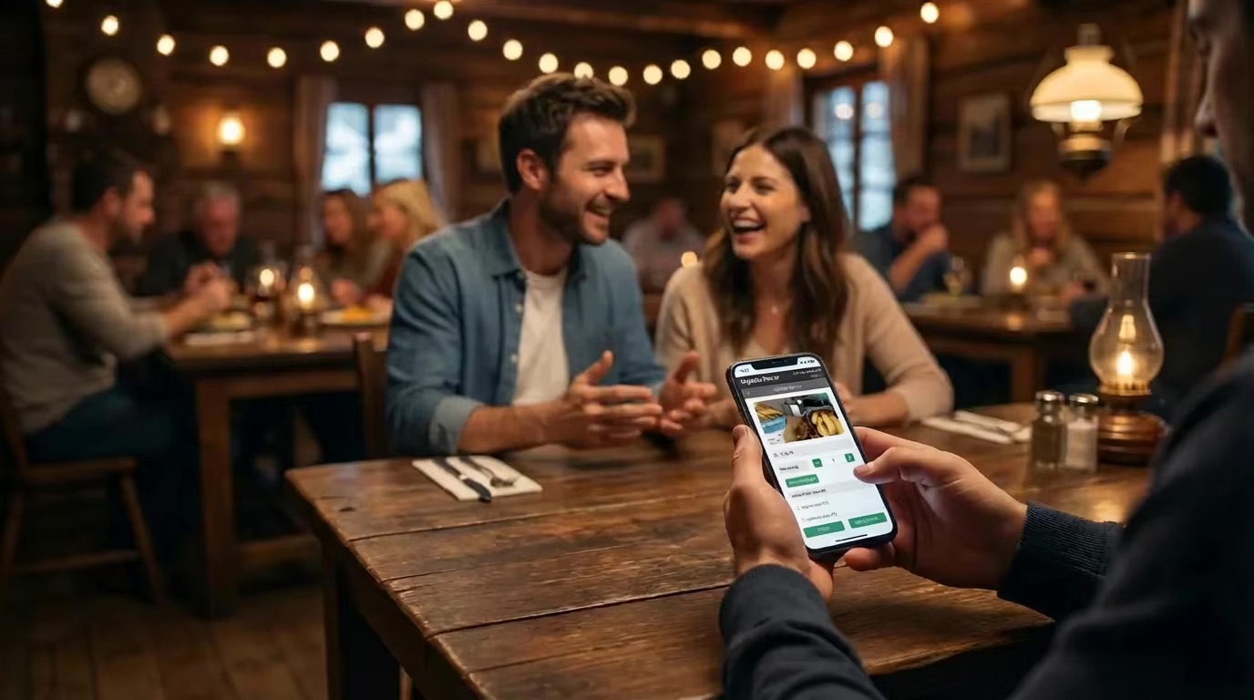 Digitális Pincér NFC rendelési rendszer működés közben egy étteremben